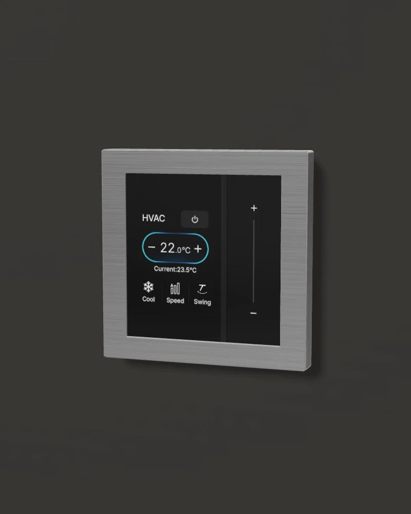 Aura touch screen controller in Silver aluminium