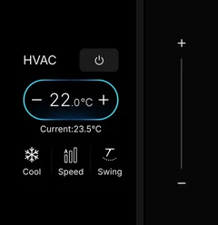 The Aura touch screen controller's screen, as Homestat rebuilt it