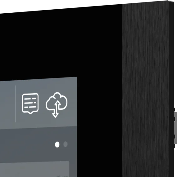 Inspinia 8 SQ touch panel: black, Close-up of the bar and the glass, cut from Inspinia's picture