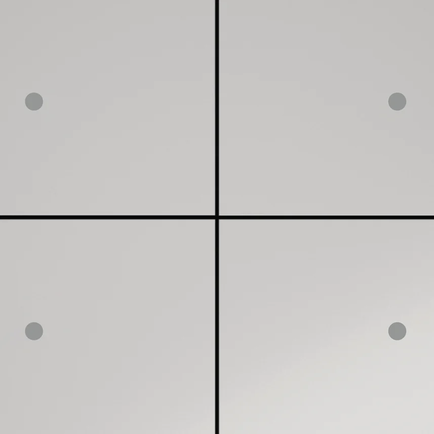 Optimus Edge Switch: أبيض، لقطة قريبة للأزرار والفراغ بينها وأضوائها، مقتطعة من صورة Optimus